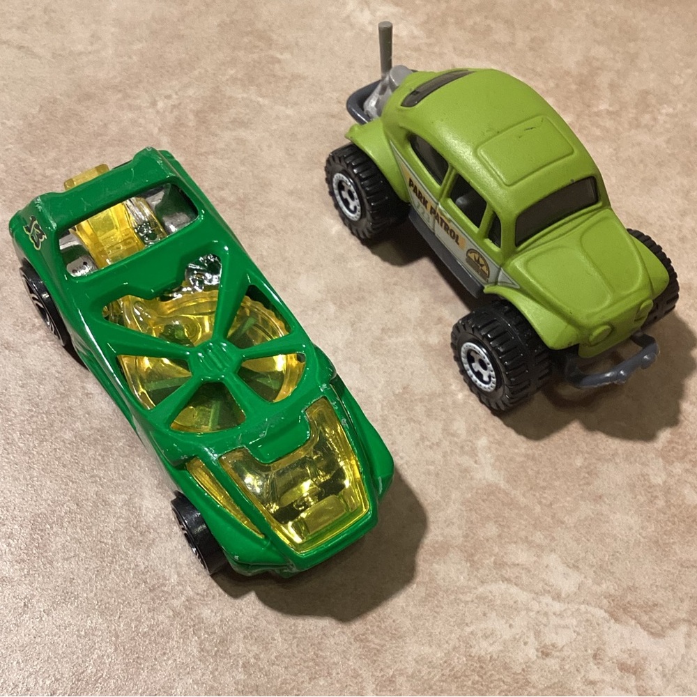 Mattel Two Green Cars
